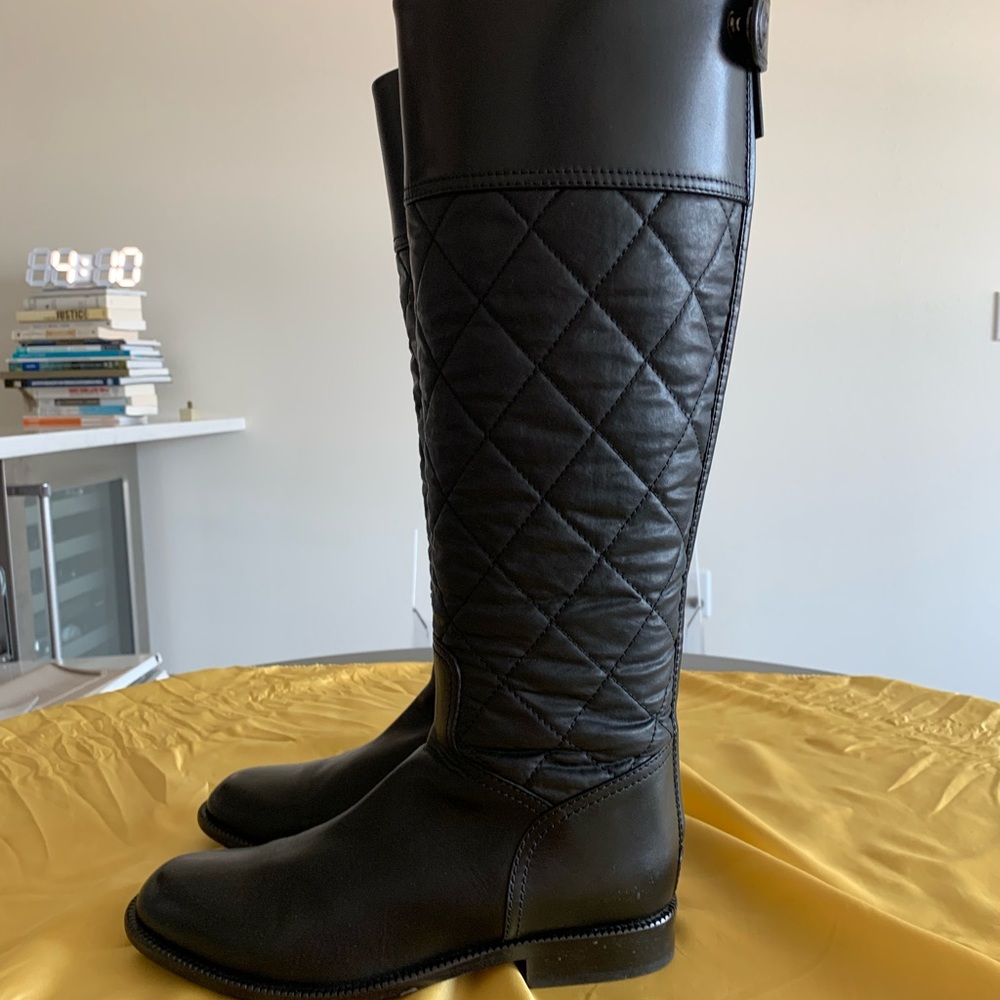 CHANEL Diamond Quilted High Black Boots Women’s EU 37, Asia 240mm - Picture 4 of 10